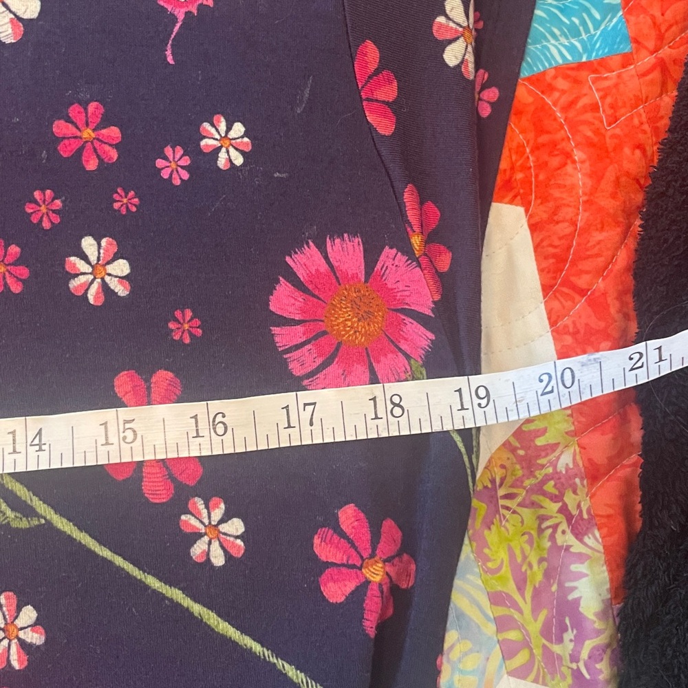 Johnny Was Navy Floral Soft Tiered V neck Midi Dress Size Large - Picture 9 of 10